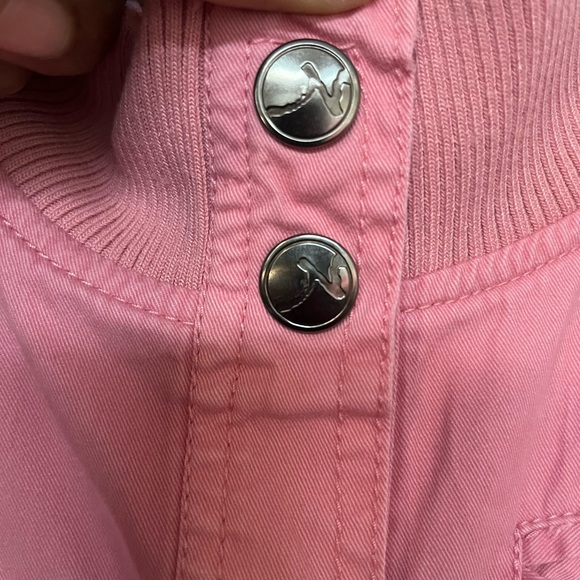 NORI PINK WAIST LENGTH BUTTON DOWN JACKET WITH ELASTIC 3/4 LENGTH SLEEVES - Picture 6 of 10